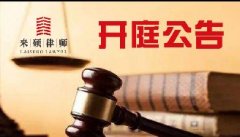 <b>开庭公告 （2020.01.13——2020.01.17）</b>